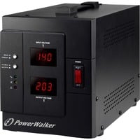 BlueWalker AVR 3000/SIV régulateur de tension 230 V Noir Noir, 230 V, 50/60 Hz, 3000 VA, 2400 W, Type F, Terminal