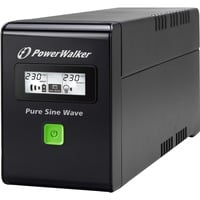 BlueWalker VI 600 SW 0,6 kVA 360 W 3 sortie(s) CA, UPS Noir, 0,6 kVA, 360 W, Sinus, 220 V, 240 V, 50/60 Hz