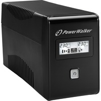 BlueWalker VI 650 LCD 0,65 kVA 360 W 2 sortie(s) CA, UPS Noir, 0,65 kVA, 360 W, 160 V, 290 V, 50/60 Hz, 220 V, Vente au détail