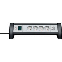Brennenstuhl 1156250534 multiprise 1,8 m 4 sortie(s) CA Noir, Blanc Noir/Gris clair, 1,8 m, 4 sortie(s) CA, Type F, IP20, Noir, Blanc, 3,1 A