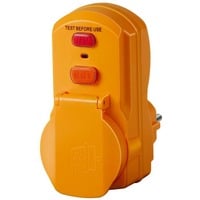 Brennenstuhl 1290660 coupe-circuits A-type, Adaptateur de prise Orange, A-type, IP54, 230 V
