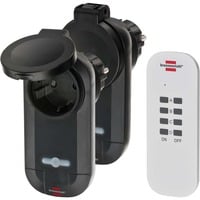 Brennenstuhl Ensemble de télécommande radio RC CE1 0201, Bundle Noir/Blanc