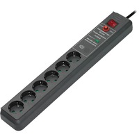 Brennenstuhl Secure-Tec Surge Protection 15.000 A Noir 6 sortie(s) CA 3 m multiprise à 6 prises Anthracite, 6x prises, 6 sortie(s) CA, 3500 W, Noir, 3 m