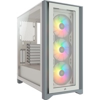 Corsair iCUE 4000X RGB Tempered Glass, Boîtier PC Blanc, USB-A 3.2 (5 Gbit/s) | USB-C 3.2 (5 Gbit/s) | Audio | Window-kit