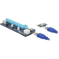 DeLOCK Carte Riser PCI Express x1 > x16 avec câble USB, Carte de montage