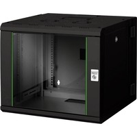 Digitus Boîtier mural de série Unique - bipartite, pivotant, Armoire informatique pivotant, Rack monté sur le mur, 9U, 100 kg, Verrouillage des touches, Noir