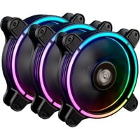 Enermax T.B.RGB AD. Boitier PC Ventilateur 12 cm Noir ventilateurs de boîtier Noir, 3 pièces, 120 x 120 x 25 mm, PWM, Ventilateur, 12 cm, 1500 tr/min, 22 dB, 47,53 cfm, 80,75 m³/h