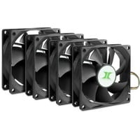 Inter-Tech 88887290 système de refroidissement d’ordinateur Boitier PC Ventilateur 8 cm Noir 4 pièce(s) ventilateurs de boîtier Noir, 4 pièces, 80 x 80 x 25 mm, PWM, Ventilateur, 8 cm, 1000 tr/min, 2000 tr/min, 27,2 dB, 30 cfm