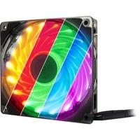 Inter-Tech Argus L-12025 Aura RGB ventilateur de boîtier Noir, 120 x 120 x 25 mm, PWM, Ventilateur, 12 cm, 1500 tr/min, 30 dB, 59,46 cfm, Noir