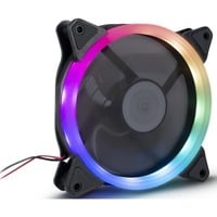 Inter-Tech Argus RS-051 RGB Boitier PC Ventilateur 12 cm Noir ventilateur de boîtier Noir, 120 x 120 x 25 mm, Ventilateur, 12 cm, 900 tr/min, 22 dB, 50,12 cfm, Noir
