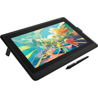 Wacom Cintiq 16 tablette graphique Noir 5080 lpi 344,16 x 193,59 mm Noir, Avec fil, 5080 lpi, 344,16 x 193,59 mm, Stylo, Caoutchouc de silicone, 39,6 cm (15.6")