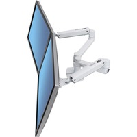 Ergotron LX Dual Side-by-Side Arm, Support de moniteur Blanc, 18,1 kg, 68,6 cm (27"), 75 x 75 mm, 100 x 100 mm, Réglage de la hauteur, Blanc