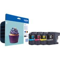 Brother Cartouche d'encre MultiPack LC-123VALBP d'origine noir, cyan, magenta et jaune
