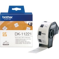 Brother DK-11221 - Rouleau d'étiquettes original – Noir sur blanc, 23 x 23 mm, Ruban 23 x 23 mm, Noir sur blanc, 1000 pièce(s), DK, Blanc, Thermique directe, Chine
