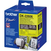 Brother Ruban film continu jaune Noir sur jaune, DK, Noir, Jaune, Thermique directe, Brother, Brother QL1050, QL1060N, QL500, QL500A, QL550, QL560, QL560VP, QL570, QL580N, QL650TD, QL700,...