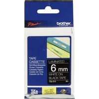 Brother Ruban pour étiqueteuse 6mm Blanc sur noir, TZe, Gris, Transfert thermique, Brother, PT-1280HK, PT-1280SN, PT-1280KT, PT-D200HK, PT-1100SN, PT-1100KT, PT-2100VP, PT-2730, PT-7600,...