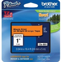 Brother TZE-B51 ruban d'étiquette Noir sur fond orange fluorescent Noir sur fond orange fluorescent, TZe, Gris, Transfert thermique, Chine, 5 année(s)