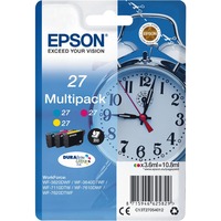 Epson Alarm clock Multipack 3-colour 27 DURABrite Ultra Ink, Encre Rendement standard, Cyan, Magenta, Jaune, Encre à pigments, 3,6 ml, 1 pièce(s), Multi pack