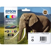 Epson Elephant Multipack 6-colours 24XL Claria Photo HD Ink, Encre Rendement élevé (XL), 10 ml, 8,7 ml, 6 pièce(s), Multi pack