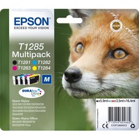 Epson Fox Encre DURABrite Ultra multipack 4 couleurs Renard T1285 Noir, Cyan, Magenta, Jaune, 5,9 ml, 3,5 ml, 1 pièce(s), Multi pack