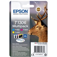 Epson Stag Encre DURABrite Ultra multipack 3 couleurs Cerf T1306 Rendement élevé (XL), Cyan, Magenta, Jaune, Encre à pigments, 10,1 ml, 1 pièce(s), Multi pack