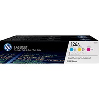 HP 126A Cartouche de toner LaserJet (CF341A), pack de 3 Cyan / magenta / jaune