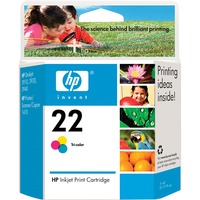HP 22 - Cartouche d'encre d'origine couleur Rendement standard, Encre à colorant, 5 ml, 165 pages, 1 pièce(s), Vente au détail