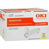 OKI Yellow image drum for C5650/5750 Original, Tambour Original, OKI C5650, C5750, 20000 pages, Impression laser, Jaune, Noir, Argent