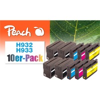 Peach 0F319976 cartouche d'encre 10 pièce(s) Noir, Cyan, Magenta, Jaune Encre à pigments, Encre à pigments, 16 ml, 8,5 ml, 10 pièce(s), Multi pack