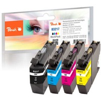 Peach Multipack avec puce, compatible avec Brother LC-3217VALP, Encre compatible avec Brother LC-3217VALP, Noir, Cyan, Magenta, Jaune, 13 ml, 6,5 ml, 4 pièce(s), 550 pages, Multi pack