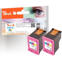 Peach PI300-486 cartouche d'encre 2 pièce(s) Compatible Rendement élevé (XL) Cyan, Magenta, Jaune Rendement élevé (XL), 13 ml, 370 pages, 2 pièce(s), Multi pack