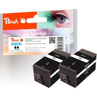 Peach PI300-763 cartouche d'encre 2 pièce(s) Compatible Rendement élevé (XL) Noir Rendement élevé (XL), 28 ml, 1120 pages, 2 pièce(s), Multi pack
