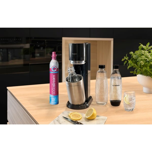 Sodastream Bouteilles en verre Duo, Pichet Transparent/Noir, 2 pièces, 1 litre