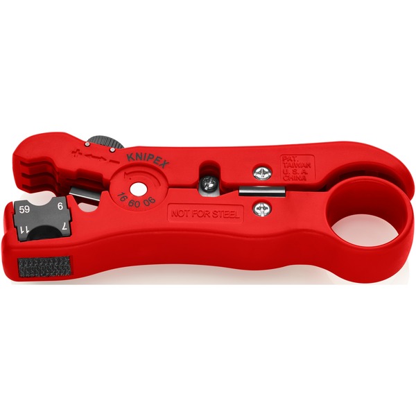 Pince à Dénuder Câbles Coaxiaux Knipex - Pour RG59, RG6, RG7, RG11 - Dénude Isolation, Blindage, Diélectrique - 125 Mm