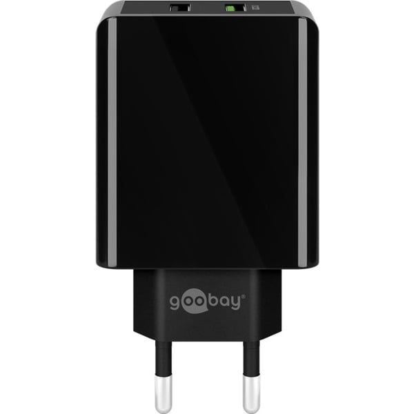 Goobay - Double chargeur rapide USB QC3.0 28W Blanc - Chargeur
