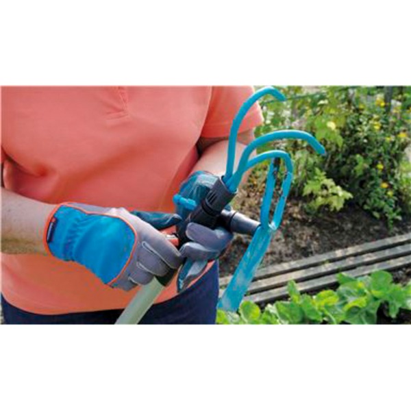 Râteau De Jardin Gardena Combisystem 16 Dents - Largeur 41 Cm, Outil Polyvalent Pour Ratisser, Désherber Et Travailler Le Sol