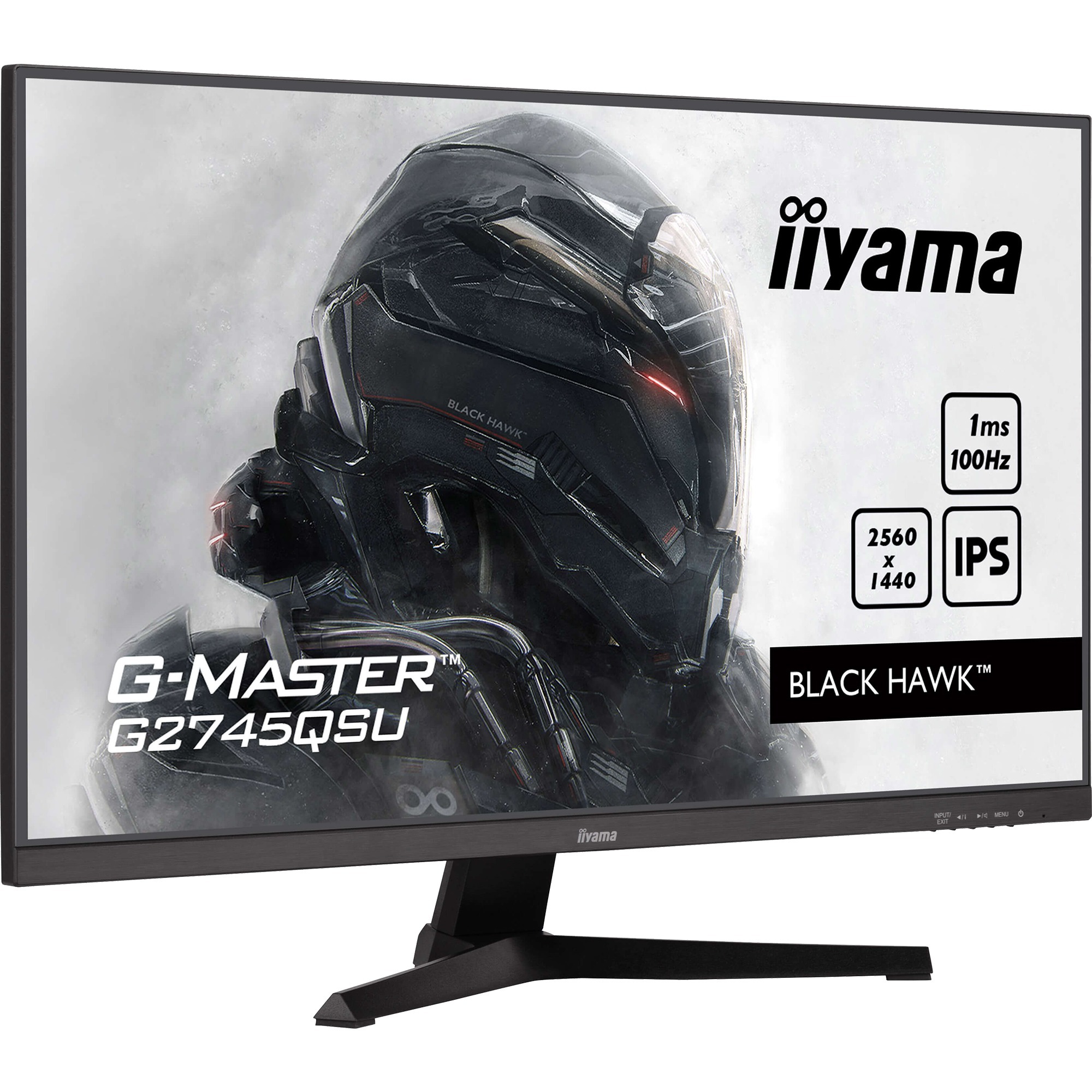 iiyama Ecran 27" G-Master Black Hawk, IPS, 2560x1440@100Hz, 1ms, 300cd, Haut-parleurs, HDMI/DP/USB HUB, Black Tuner, i-Style Colour, ecran pc Gamer-image