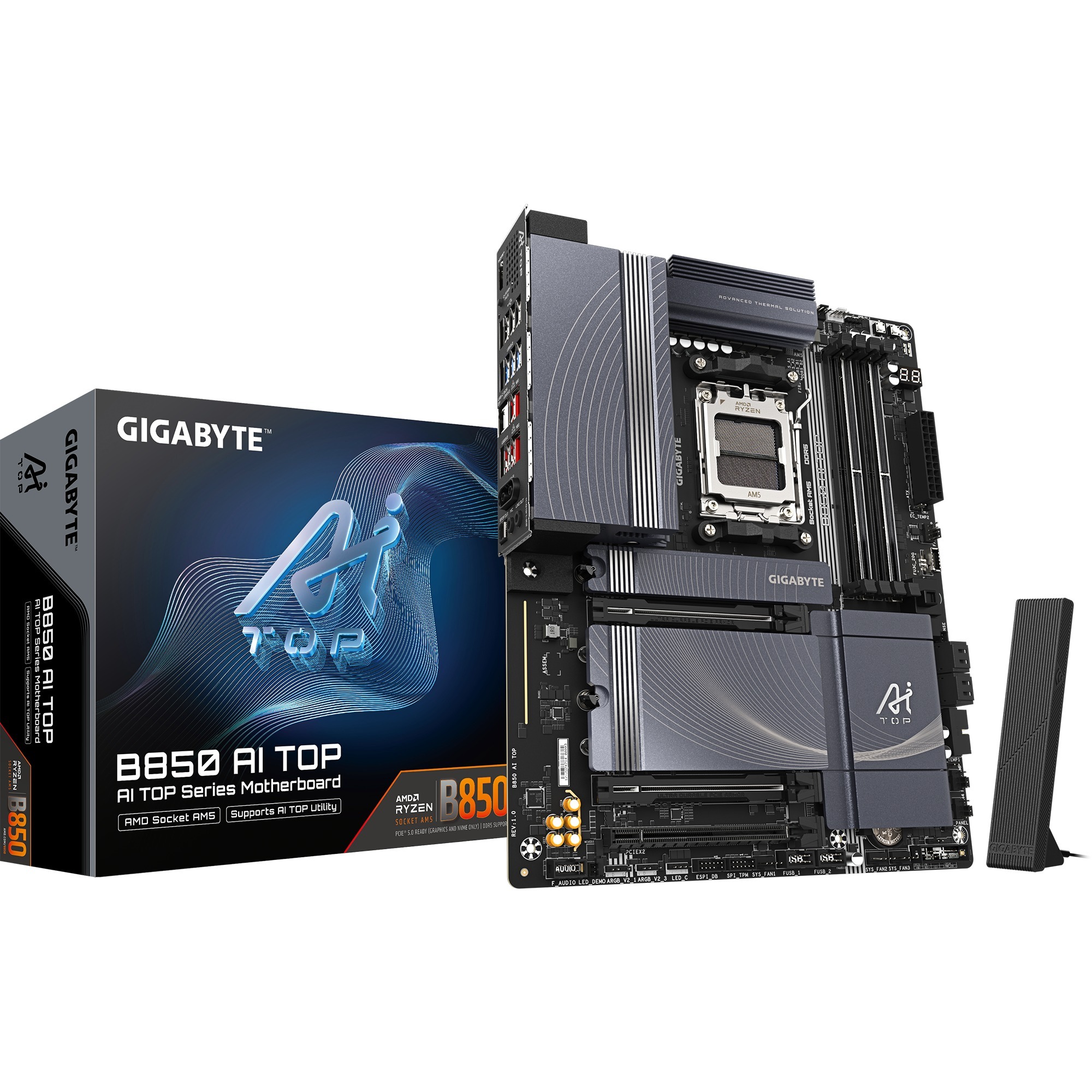 GIGABYTE Carte M&egrave;re - - B850 AI TOP - Wi-Fi 7 - DDR5 - 16+2+2 VRM num&eacute;riques