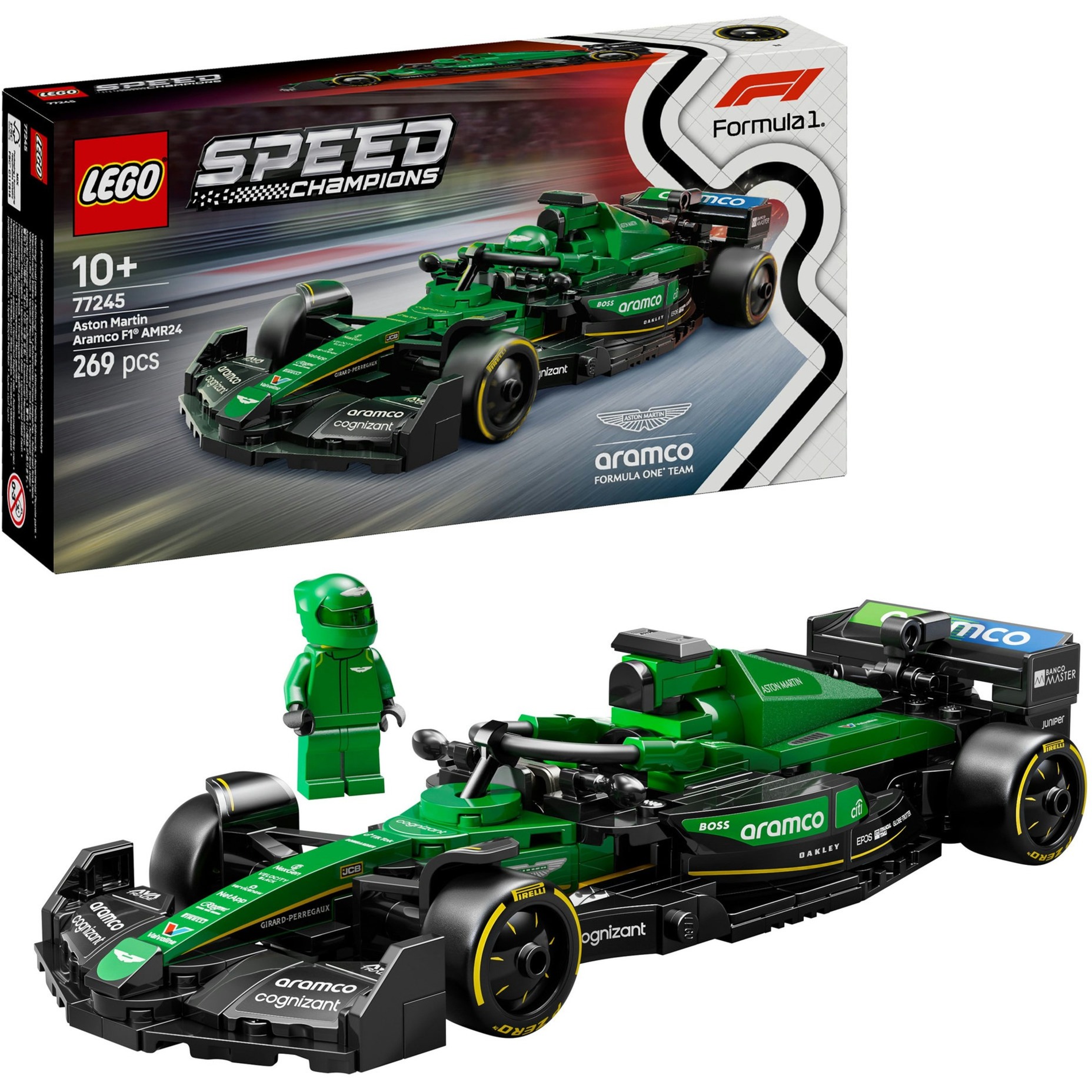 LEGO Speed Champions Voiture F1 Aston Martin Aramco AMR24 - Jeu de Construction avec Voiture de Course - Minifigurine Collector de Pilote de Formule 1 - Cadeau pour garçons et Filles dès 10 Ans 77245-image