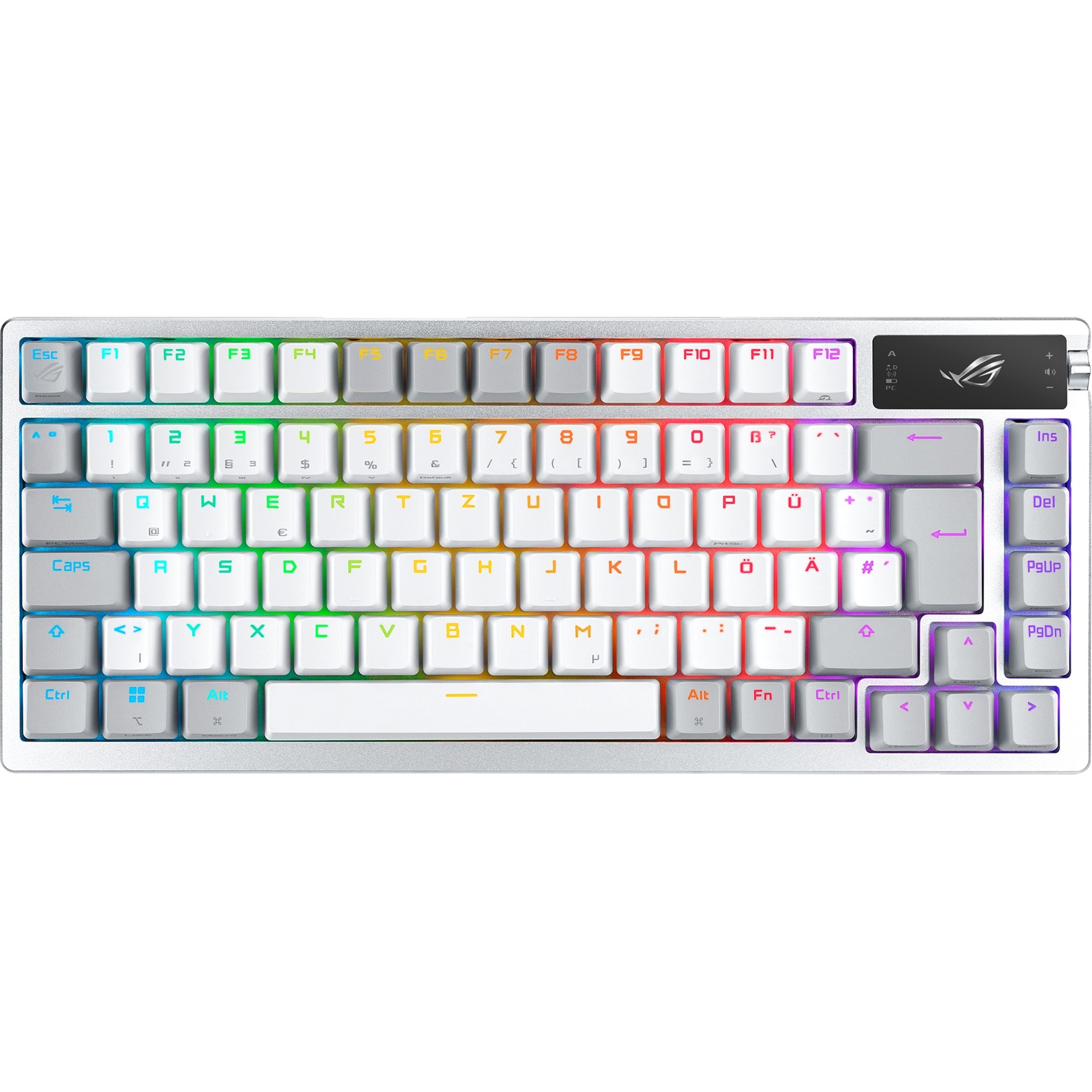 ROG Azoth White clavier Gaming USB + RF Wireless + Bluetooth QWERTZ Allemand Blanc