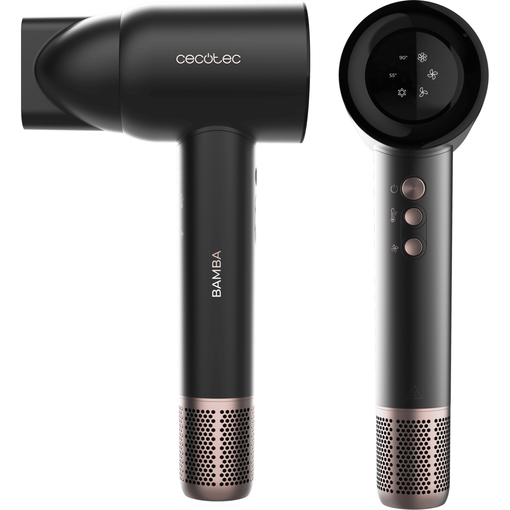 Cecotec 04454 Bamba Ionicare Rockstar Nano Iontech Asciugacapelli 1600 W Con Motore Brushless 110000 Rpm 3 Velocita' E Funzione Ionica Colore Nero
