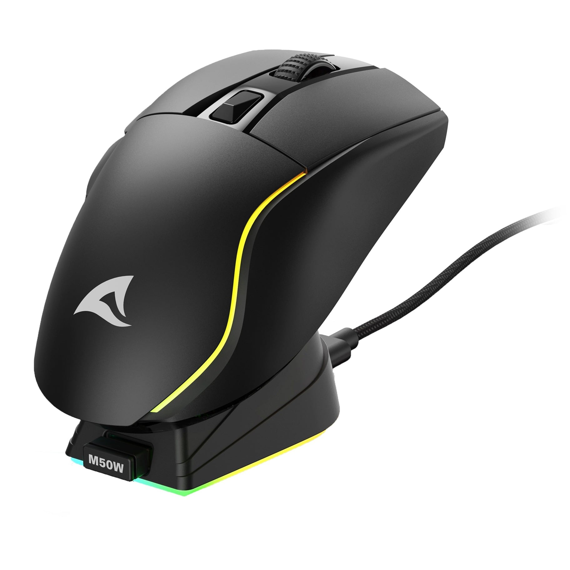 Sharkoon SGM50W souris Jouer Droitier RF Wireless + USB Type-A Optique 6400 DPI - Neuf