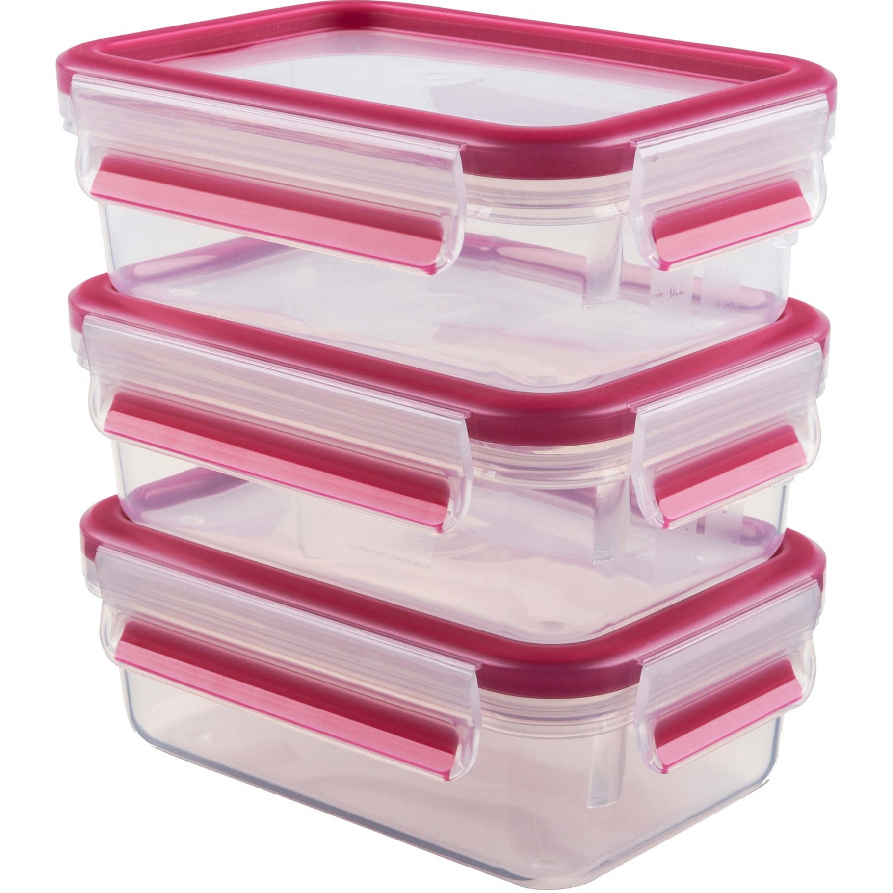 EMSA 515582 boîte hermétique alimentaire Rectangulaire 0,55 L Rose, Transparent 3 pièce(s)
