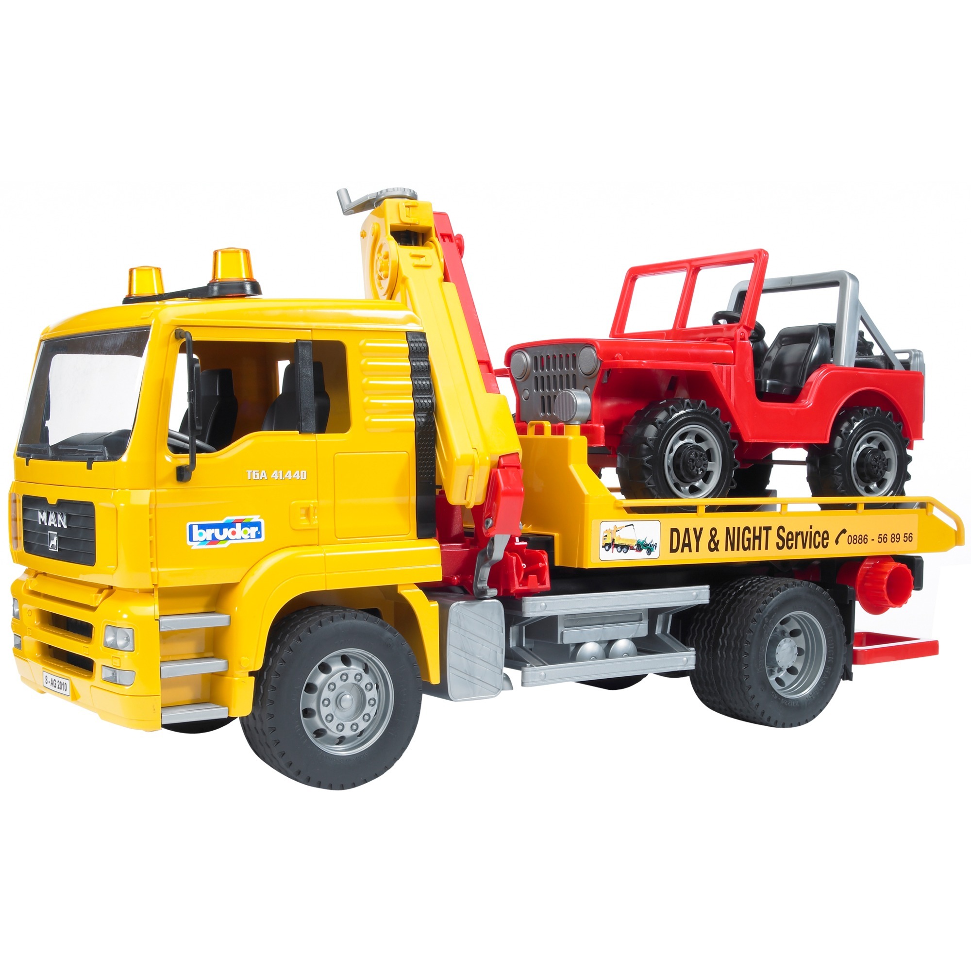 BRUDER  Camion De D&eacute;pannage Man Tga Avec Portique Et Jeep