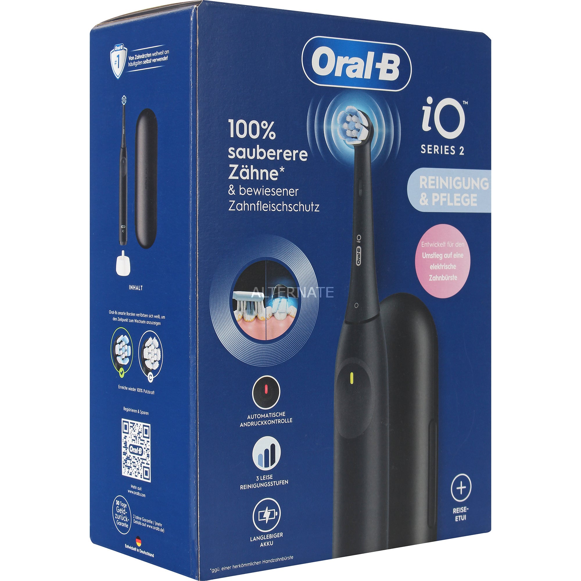 iO SERIE 2 Adulte Brosse à dents vibrante Noir, Brosse a dents electrique