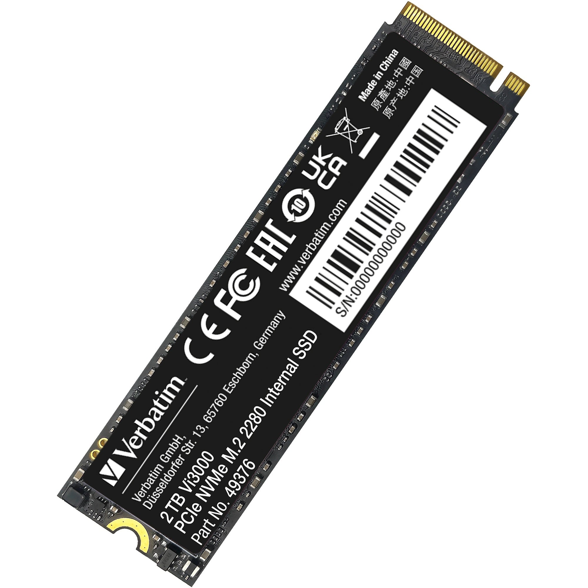 Verbatim Vi3000 PCIe NVMe M.2 SSD 2TB 2000 Go PCI Express 3.0