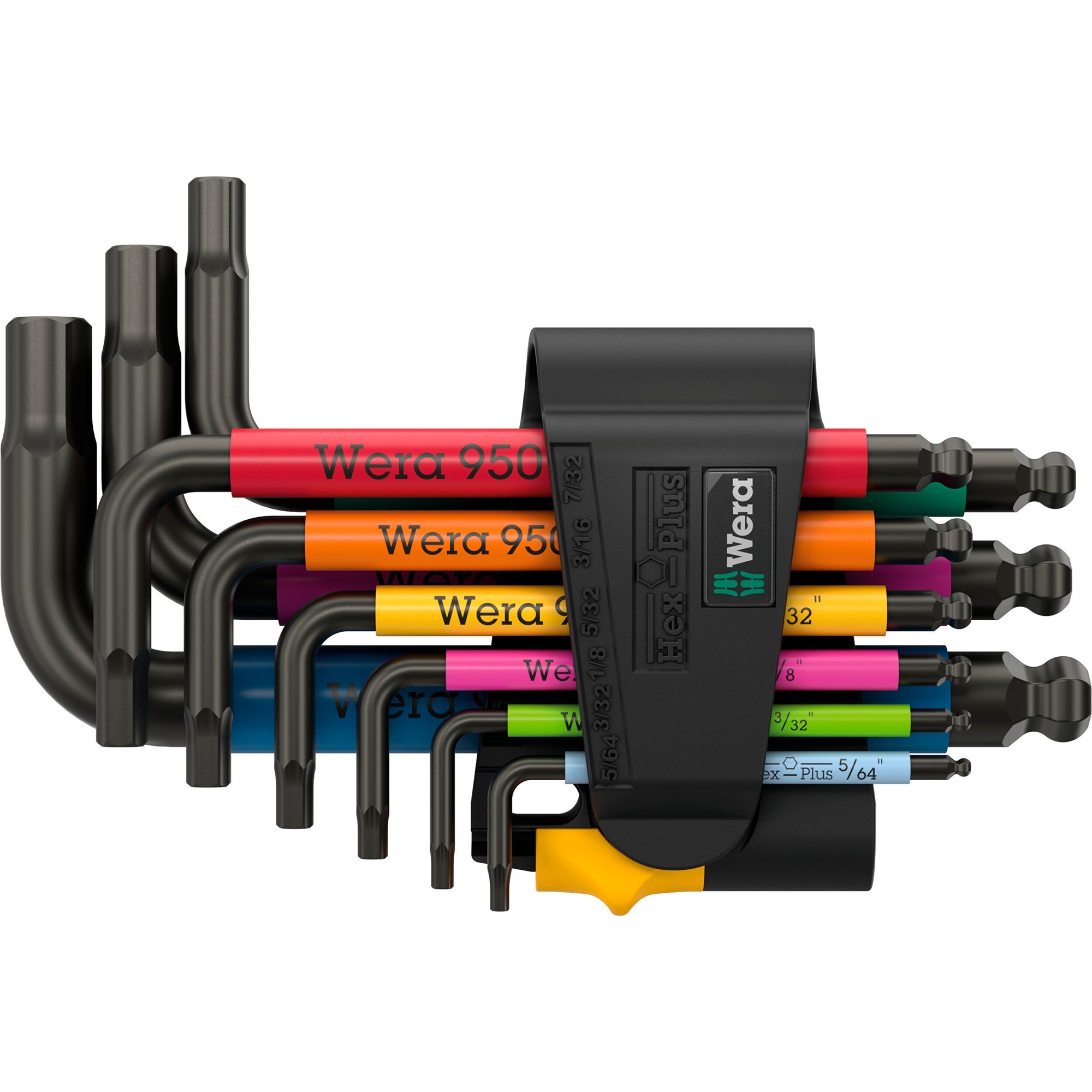 Wera 950/9 Hex-Plus Multicolore Jeu de 3 clés impériales, BlackLaser, Tournevis Noir, 9 pièces