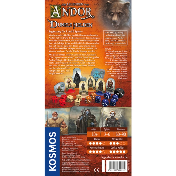 KOSMOS Die Legenden von Andor - Dunkle Helden Legends of Andor 90 min Extension de jeu de société Extension de jeu de société, 10 an(s), 90 min