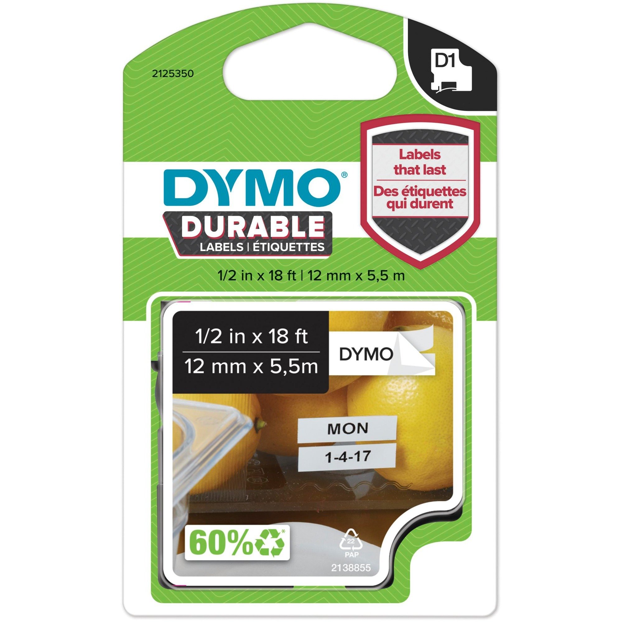 Dymo Ruban Pour éTiqueteuse 5,5 M Noir Sur Blanc-image