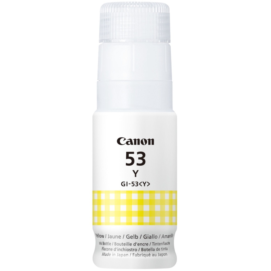 Canon Bouteille d'encre jaune GI-53Y Original, Jaune, Canon, PIXMA G650 PIXMA G550, 60 ml, Jet d'encre